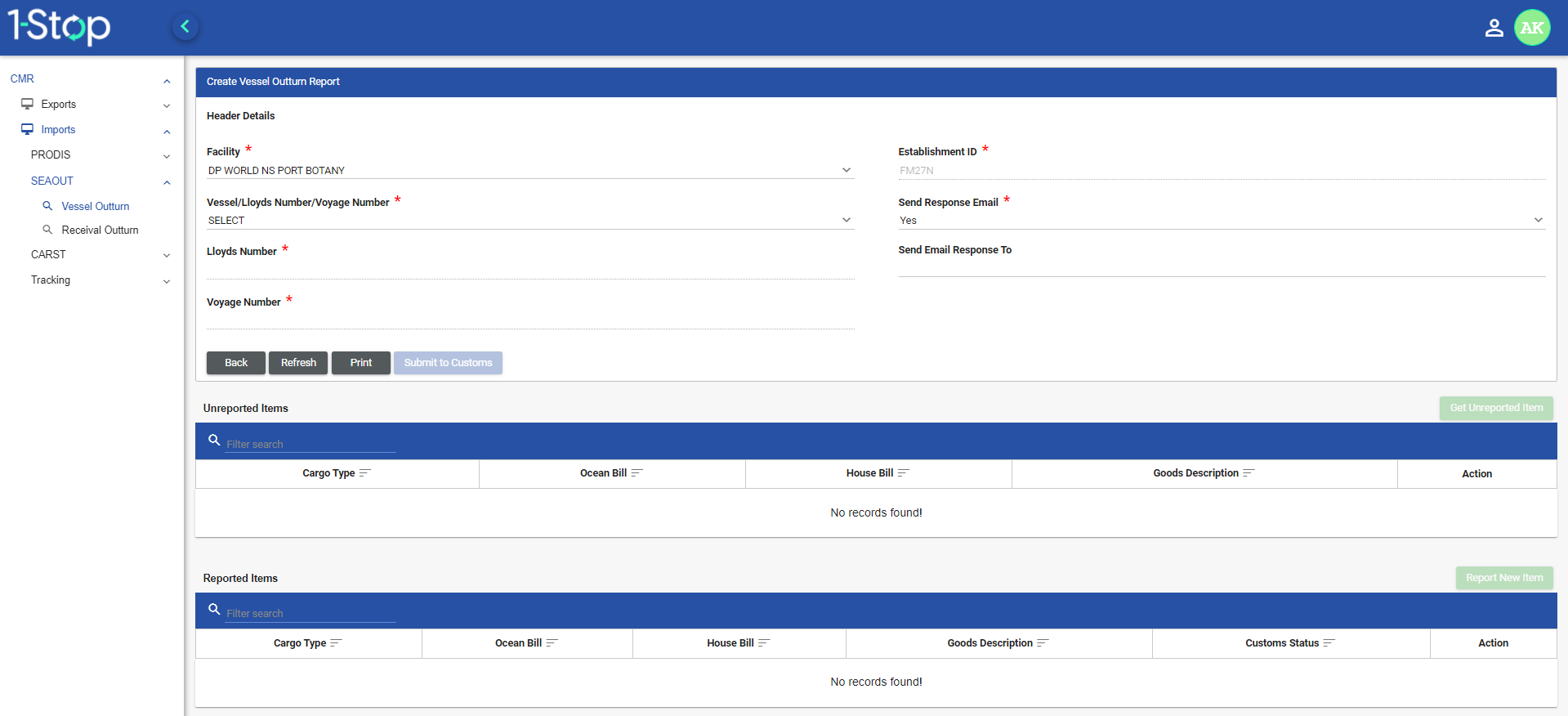How to Create a Vessel Outturn Report Help Centre
