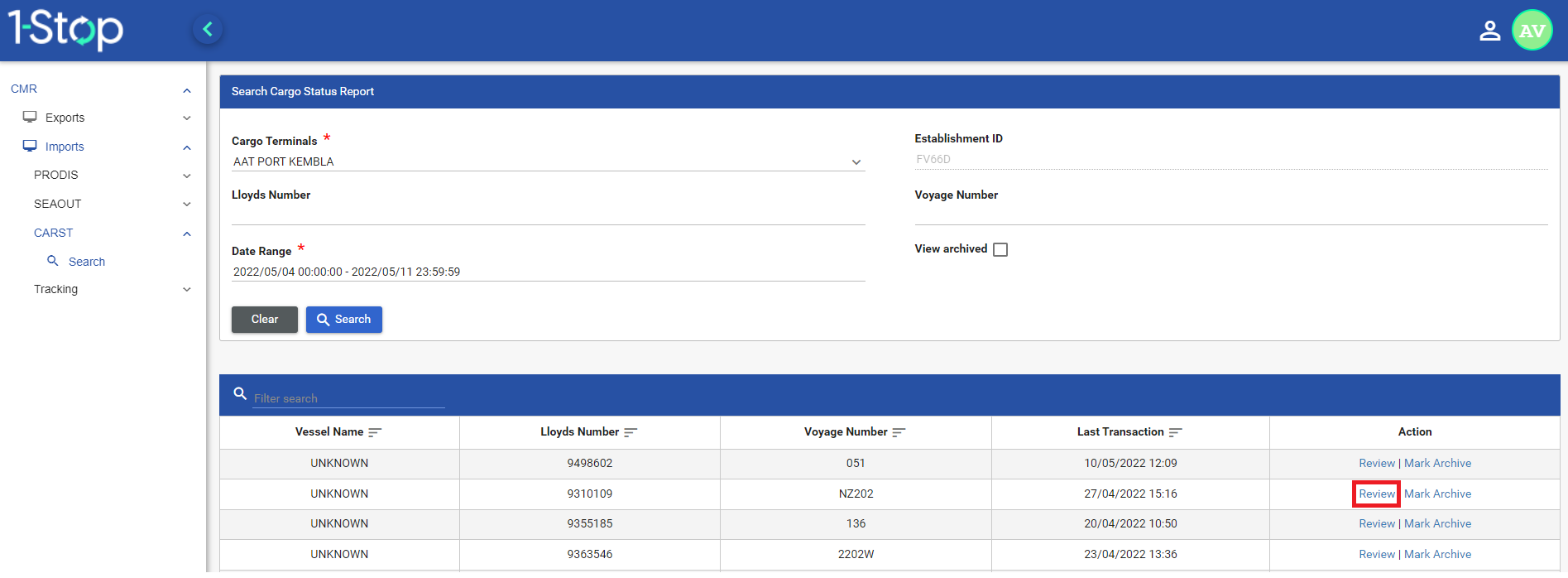 How to Search Messages in Cargo Status Report Help Centre