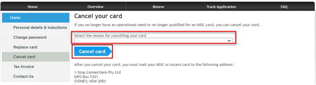 MSIC/Access - How do I cancel my card? – Help Centre